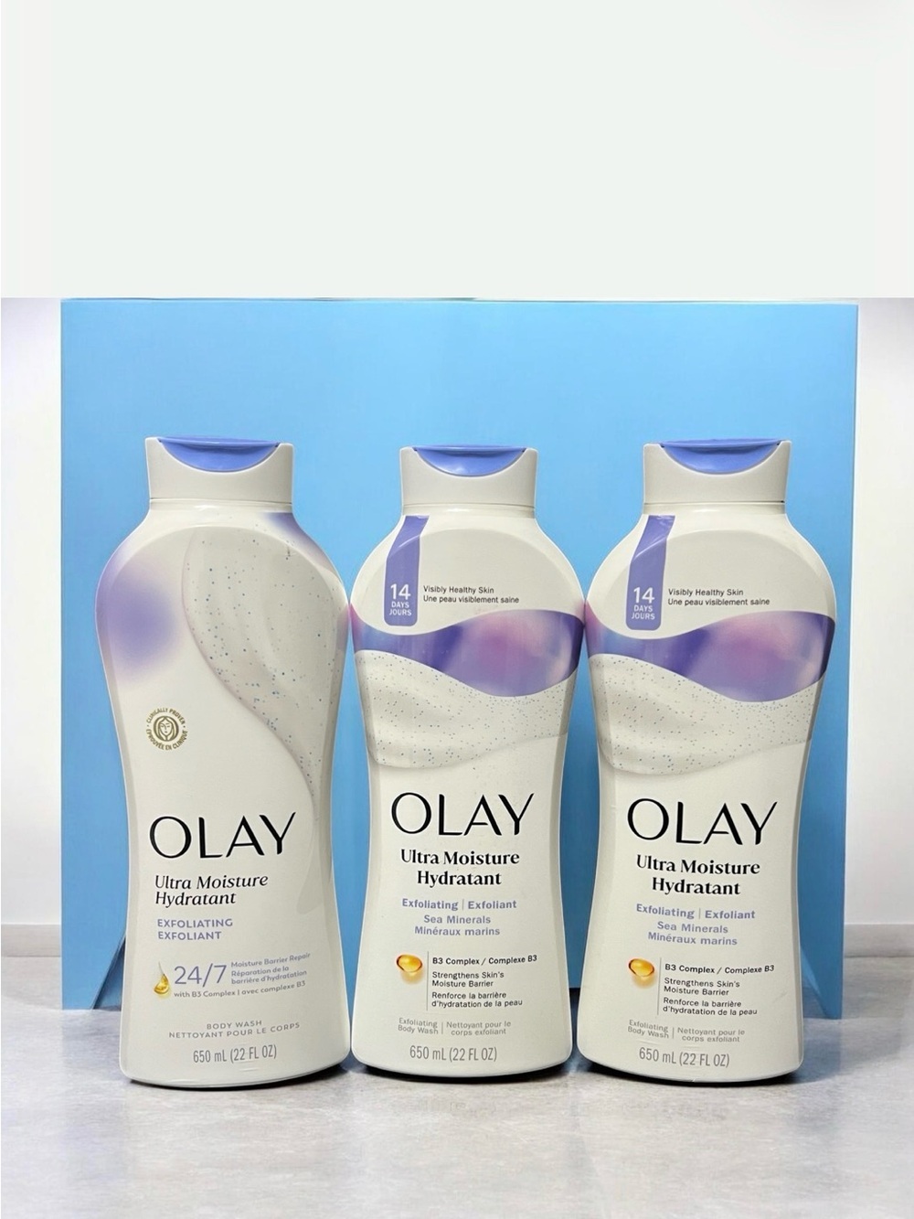 3 OLAY Ultra Moisture Body Wash – White with Purple Accents